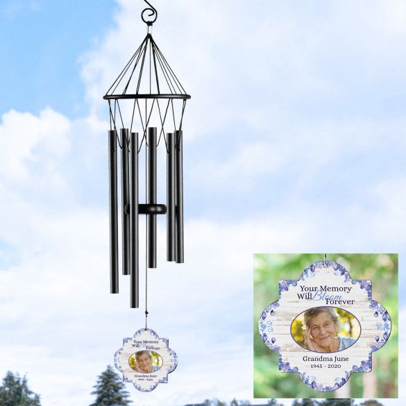 Personalized Memorial Wind Chime | Photo Memorial Garden Gift