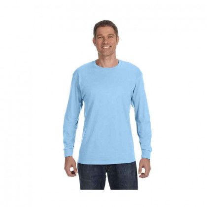 Custom Gildan Heavy Cotton Adult Long Sleeve Light Blue