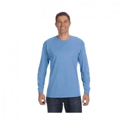 Custom Gildan Heavy Cotton Adult Long Sleeve Carolina Blue