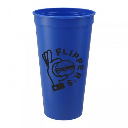 Imprinted Solid 24 oz Stadium Cups - Blue