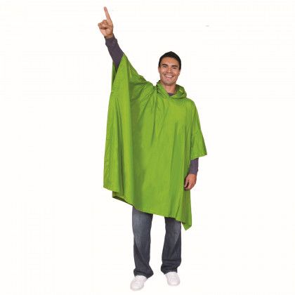 Adult Rain Color Poncho Hood Custom Logo Back - Neon Green