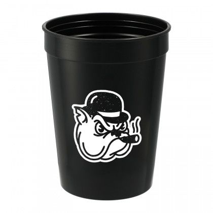Logo Imprinted Solid 12oz Stadium Cups - Black