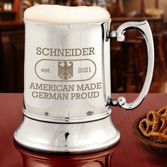 German Proud Personalized Stainless Steel Beer Stein