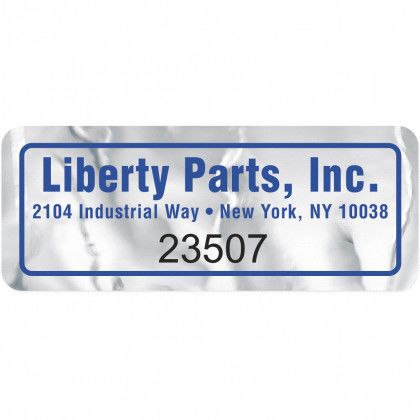 Numbered Idento Decal - 1in x 2 1/2in - Chrome