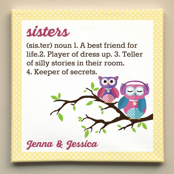 What Sister Means Painting | Canvas Art for Little Sisters