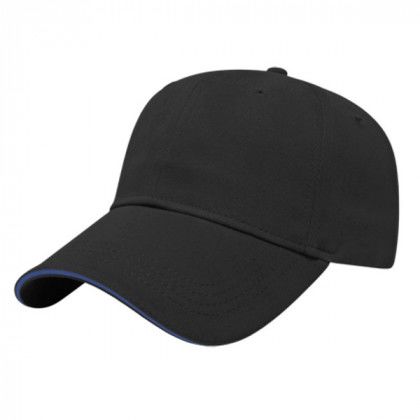 Custom Embroidered Structured Sandwich Cap - Black/royal