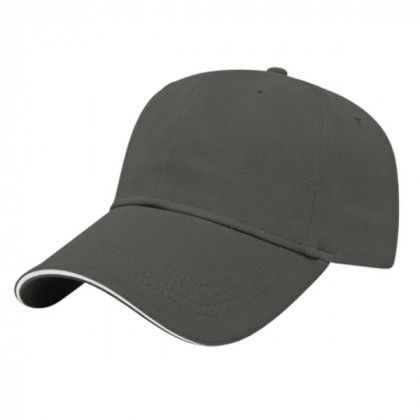 Custom Embroidered Structured Sandwich Cap - Charcoal/white