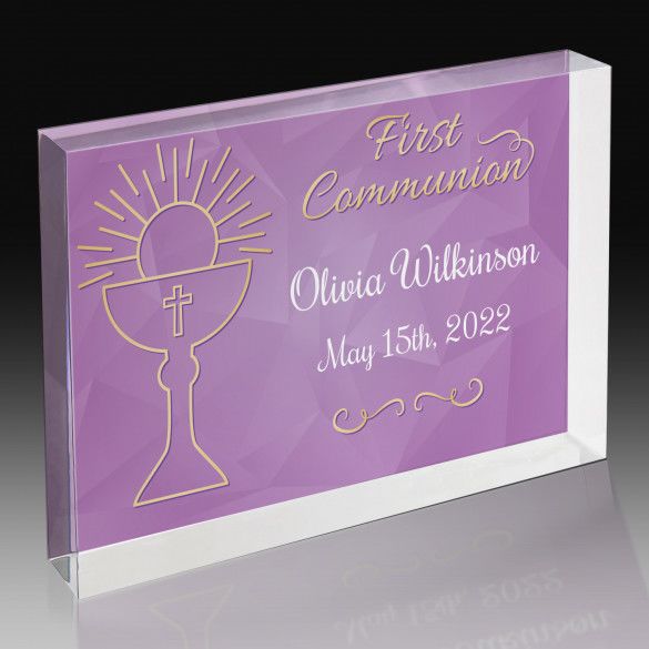 Personalized First Communion Pink Keepsake