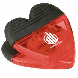 Promotional Heart-Shaped Power Clip - red/black