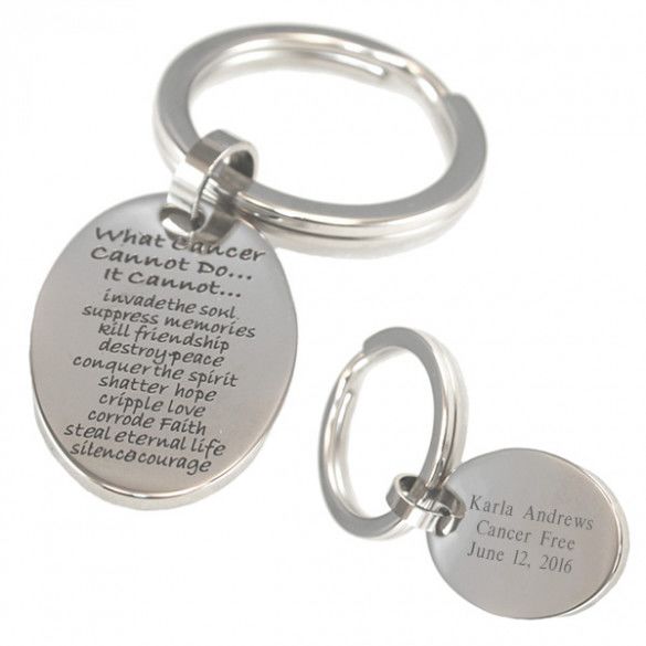 Engravable What Cancer Cannot Do Keychain