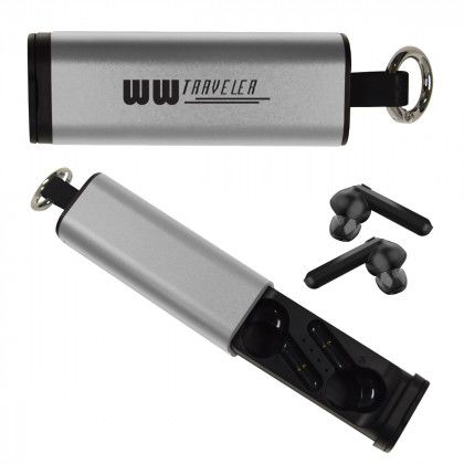 Custom Tech Support True Wireless Earbuds & Phone Stand - Silver