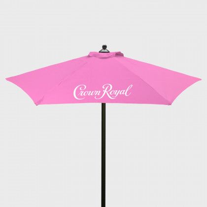 Promotional 7' Steel Market Umbrella Pink