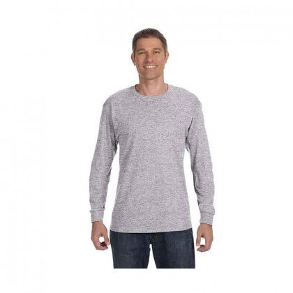 Custom Gildan Heavy Cotton Adult Long Sleeve Sport Grey