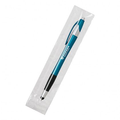 Customized Resolve Stylus Cello Wrapped Pen - Topaz Customized Resolve Stylus Cello Wrapped Pen - Topaz