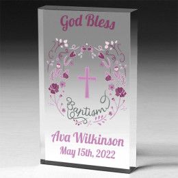 Baptism Blessing Shades of Purple Personalized Keepsake