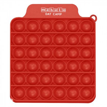 Printed Push Pop Square Stress Reliever Game - Red