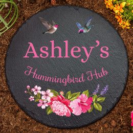 Hummingbird Garden Personalized Slate Garden Stone