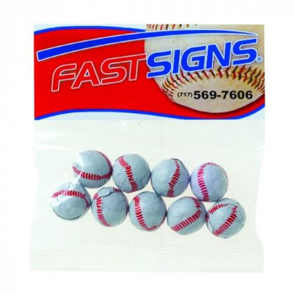 Imprinted Bag of Chocolate Sports Balls-2 ounce  - Baseball