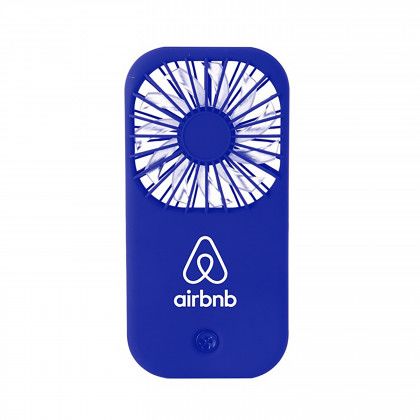 Imprinted Hand-Held Matte Finish Portable Fan - Blue