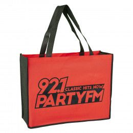 Custom Two Toned Gusseted Tote Bag - Red with Black