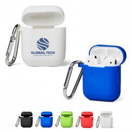 Custom Silicone Earbuds Case with Carabiner