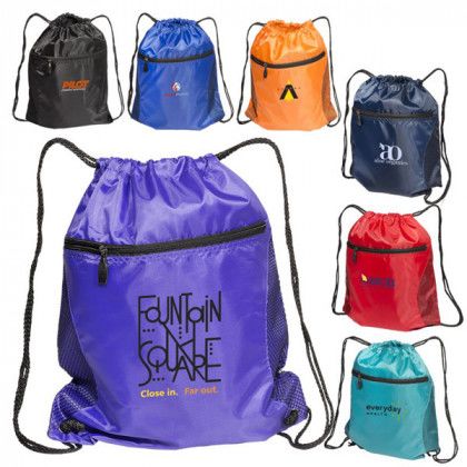 Logo Personalized Mesh Drawstring Backpacks | Mesh Drawstring Backpack | Customizable Mesh Drawstring Bags - Purple