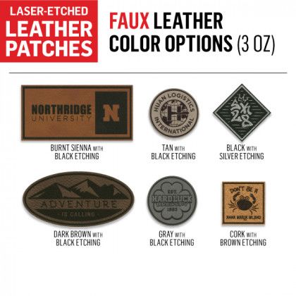 Patch Colors for Cotton Canvas Cap - Faux Leather Etched Applique