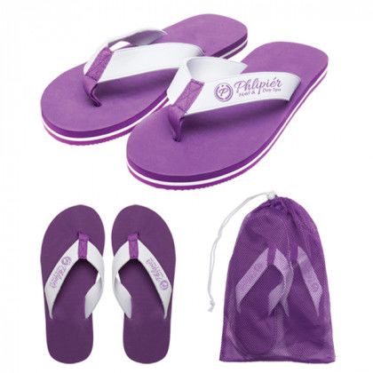 Imprinted Deluxe Flip Flop Purple