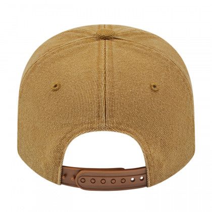 Cider Back Cotton Canvas Cap - Faux Leather Etched Applique