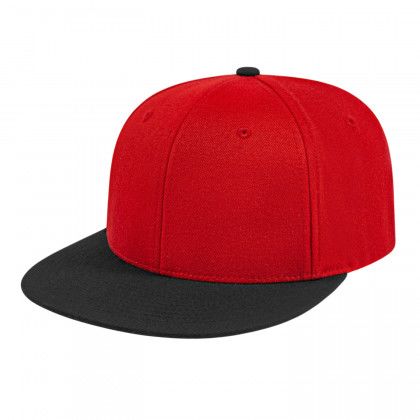 Red/Black Custom Embroidered Applique Flexfit Wool Blend Performance Cap