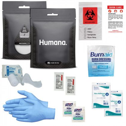 Logo Imprinted Burn First Aid Kit - Black