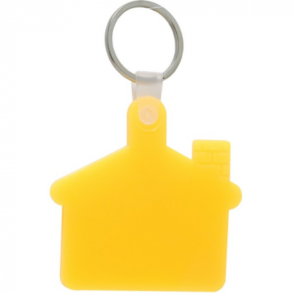 Soft Squeezable Key Tag - House Shaped - Yellow