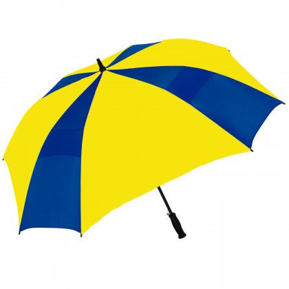 Logo Sun Storm Beach Chair Umbrella with Clamp - Navy/gold