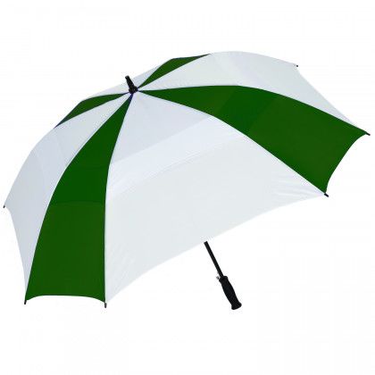 Logo Sun Storm Beach Chair Umbrella with Clamp - Forest/white