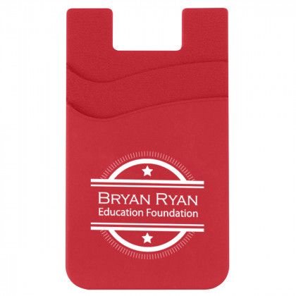Logo Dual Pocket Silicone Phone Wallet Red