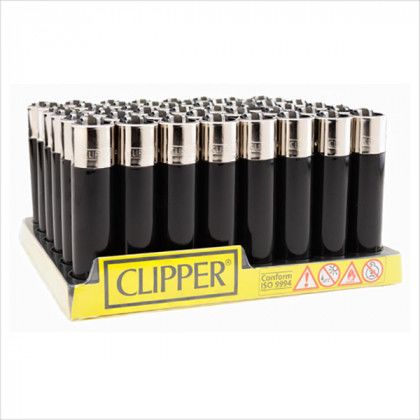 Case of Black Branded Clipper Lighters