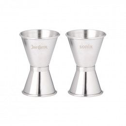Logo Engraved Double Sided Stainless Cocktail Jigger