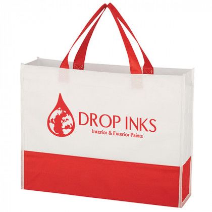 Imprinted Non-Woven Prism Tote Bag - Red