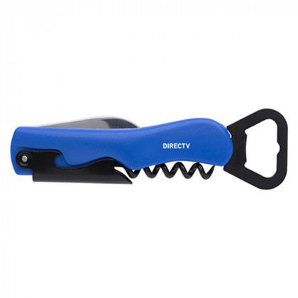 Promotional Imprinted 4-in-1 Waiter's Knife blue