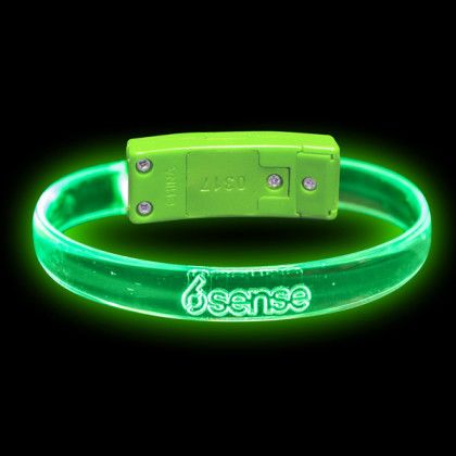 Green Bolt LED Wristband | Custom Light Up Wristbands 