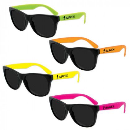 Premium Classic Sunglasses with Logo Assorted Neon