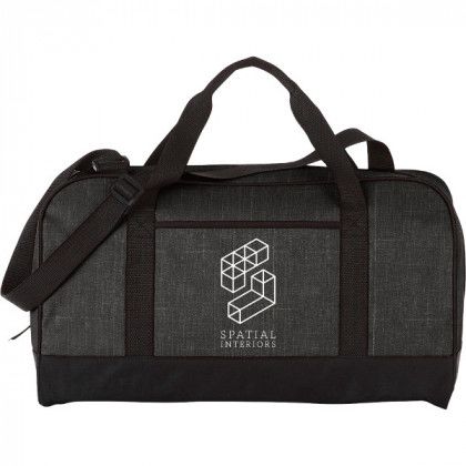 Heather 18" Duffel Bag with Promotional Logo - Gym Bag - Graphite