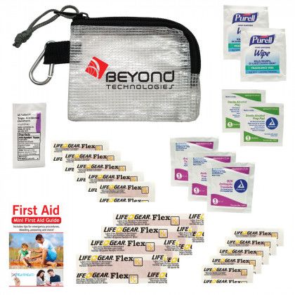 Imprinted First Aid Essentials with Contents - Black trim