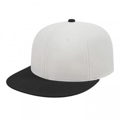 White/Black Custom Embroidered Applique Flexfit Wool Blend Performance Cap