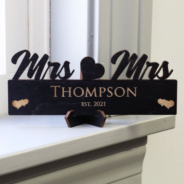 Custom Black Stained Maple Marriage Plaque | Personalized Wedding Gifts