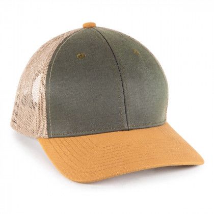 Promotional Premium Rugged Trucker Cap - Olive/Khaki/DUK 