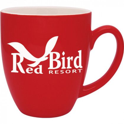 Logo Imprinted Duo-Tone 16 oz Bistro Mug - Red