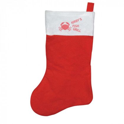 Logo Felt Christmas Stocking  - Red