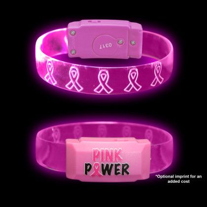 Pink Custom Logo Etched Thunder LED Wristband Pink Custom Logo Etched Thunder LED Wristband