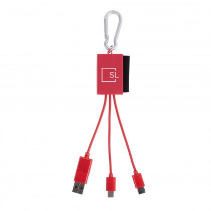 Printed 5-in-1 Charging Buddy Screen Cleaner - Red